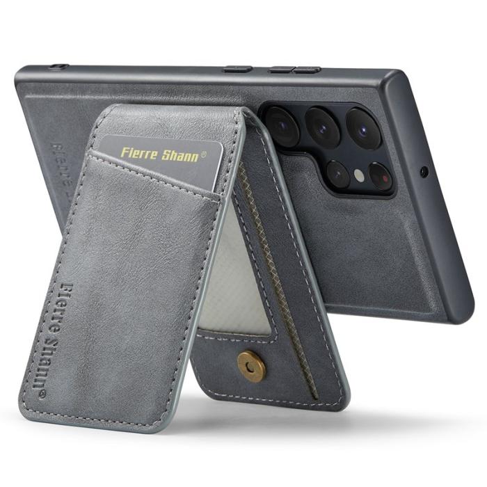 FIERRE SHANN - FIERRE SHANN 025 Fodral för Samsung Galaxy S22 Ultra 5G - Grå