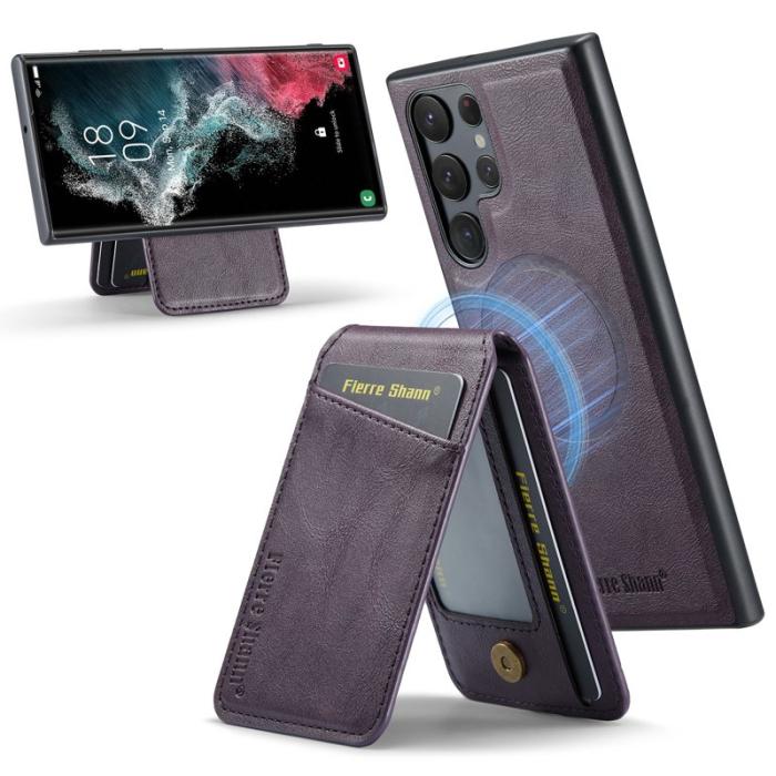 FIERRE SHANN - FIERRE SHANN 025 Fodral för Samsung Galaxy S22 Ultra 5G - Lila