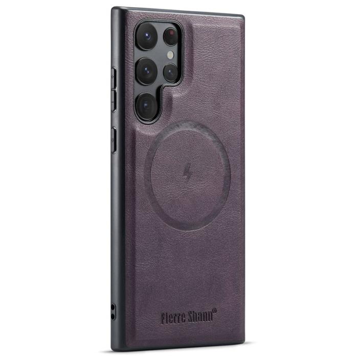 FIERRE SHANN - FIERRE SHANN 025 Fodral för Samsung Galaxy S22 Ultra 5G - Lila