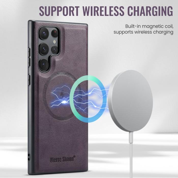 FIERRE SHANN - FIERRE SHANN 025 Fodral för Samsung Galaxy S22 Ultra 5G - Lila