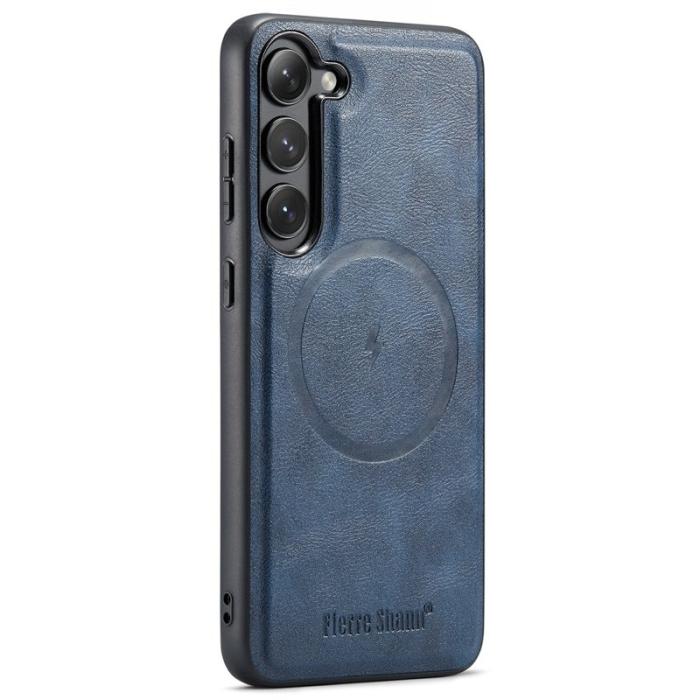 FIERRE SHANN - FIERRE SHANN 025 Fodral för Samsung Galaxy S23 Äkta läder - Blå