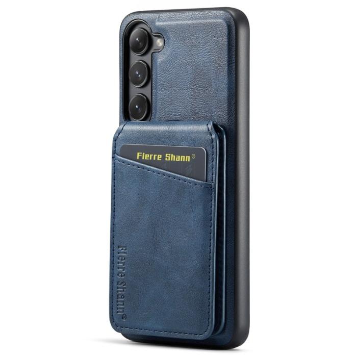 FIERRE SHANN - FIERRE SHANN 025 Fodral för Samsung Galaxy S23 Äkta läder - Blå