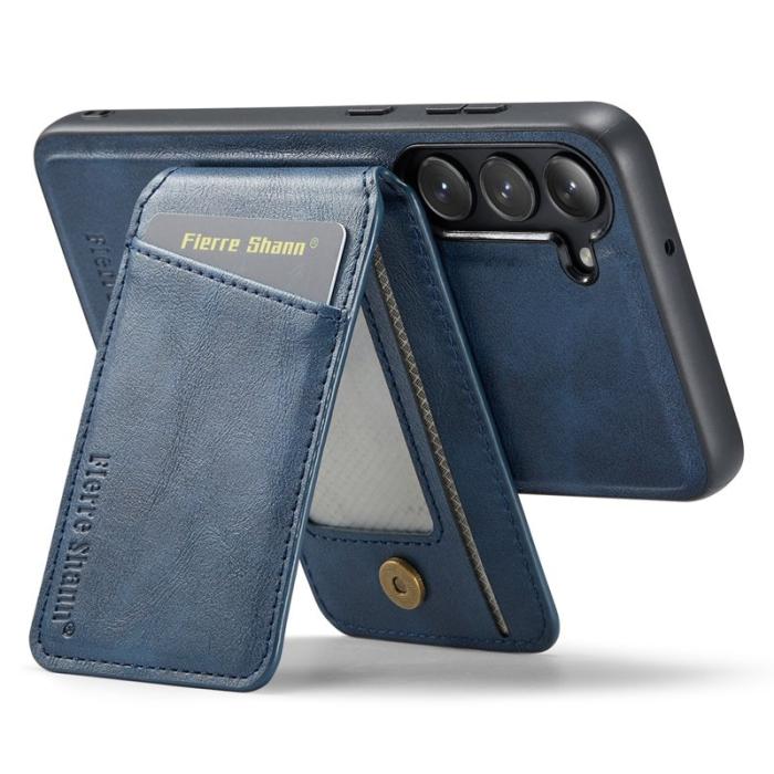 FIERRE SHANN - FIERRE SHANN 025 Fodral för Samsung Galaxy S23 Äkta läder - Blå