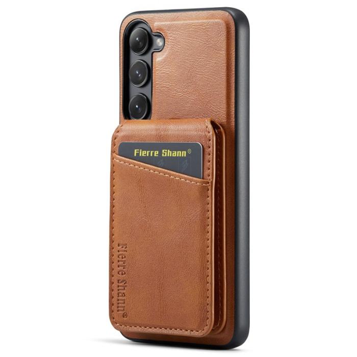 FIERRE SHANN - FIERRE SHANN 025 Fodral för Samsung Galaxy S23 - Äkta läder - Brun