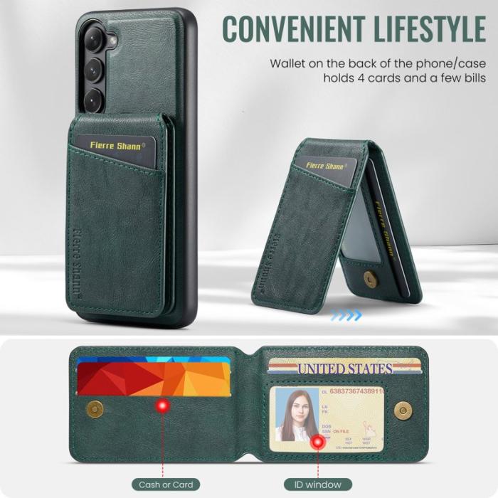 FIERRE SHANN - FIERRE SHANN 025 Fodral för Samsung Galaxy S23 Äkta läder - Grön