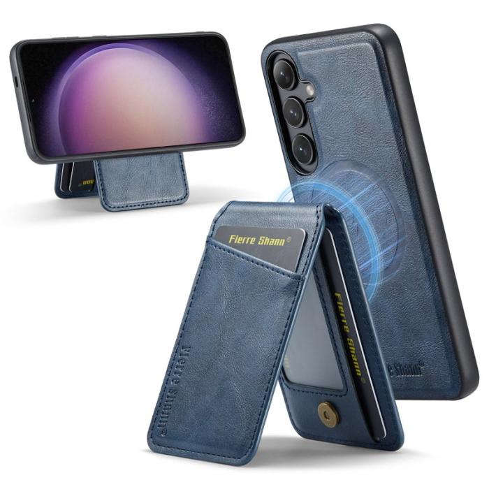FIERRE SHANN - FIERRE SHANN 025 Fodral för Samsung Galaxy S23 FE - PU+TPU - Blå