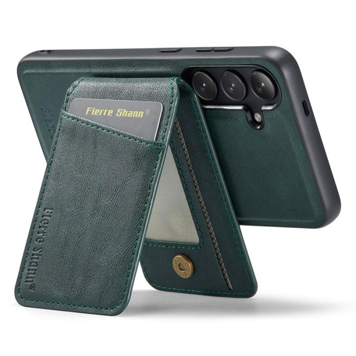 FIERRE SHANN - FIERRE SHANN 025 Fodral för Samsung Galaxy S23 FE - PU+TPU - Grön