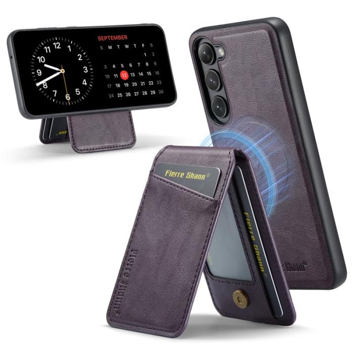 FIERRE SHANN - FIERRE SHANN 025 Fodral för Samsung Galaxy S23+ - Lila PU+TPU