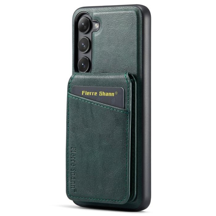 FIERRE SHANN - FIERRE SHANN 025 Fodral för Samsung Galaxy S23+ - PU+TPU - Grön