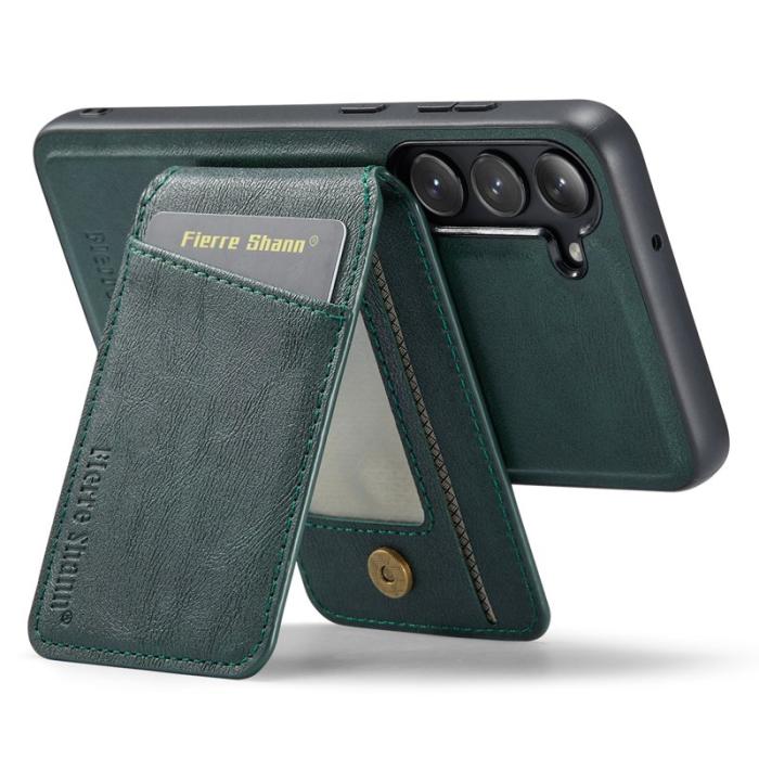 FIERRE SHANN - FIERRE SHANN 025 Fodral för Samsung Galaxy S23+ - PU+TPU - Grön