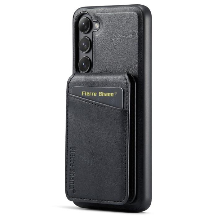 FIERRE SHANN - FIERRE SHANN 025 Fodral för Samsung Galaxy S23+ - Svart PU+TPU
