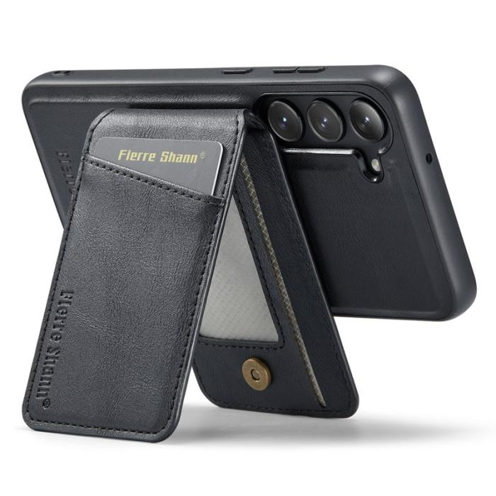 FIERRE SHANN - FIERRE SHANN 025 Fodral för Samsung Galaxy S23+ - Svart PU+TPU