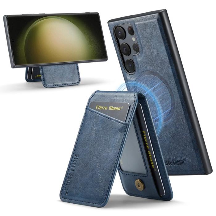 FIERRE SHANN - FIERRE SHANN 025 Fodral för Samsung Galaxy S23 Ultra - Blå