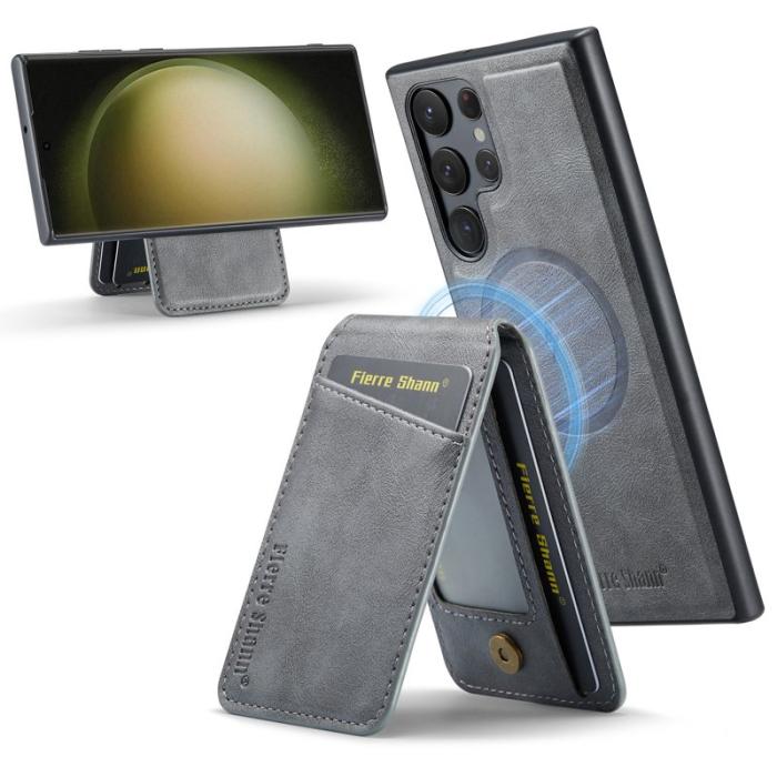 FIERRE SHANN - FIERRE SHANN 025 Fodral för Samsung Galaxy S23 Ultra - Grå