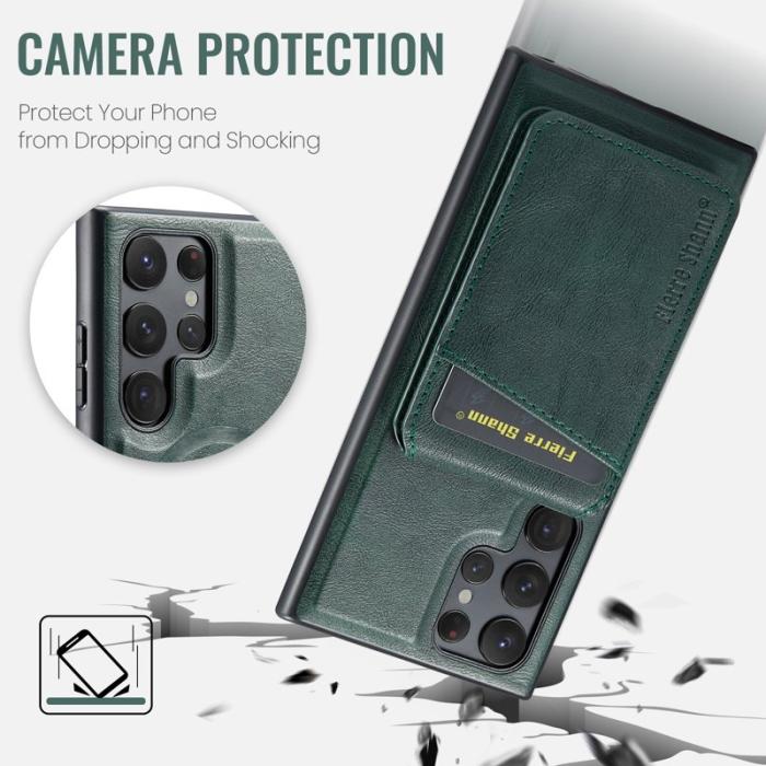 FIERRE SHANN - FIERRE SHANN 025 Fodral för Samsung Galaxy S23 Ultra - Grön