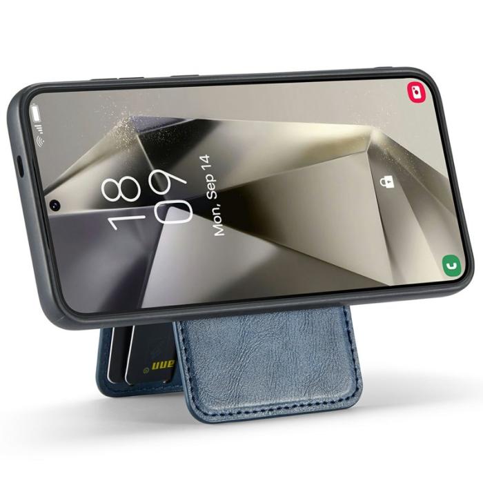 FIERRE SHANN - FIERRE SHANN 025 Fodral för Samsung Galaxy S24 FE Äkta läder - Blå