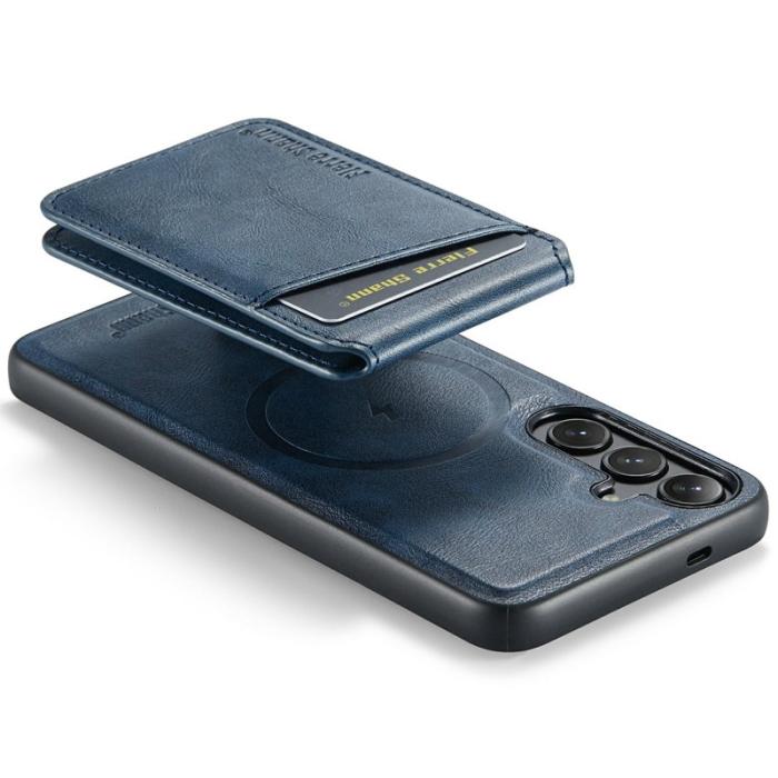 FIERRE SHANN - FIERRE SHANN 025 Fodral för Samsung Galaxy S24 FE Äkta läder - Blå