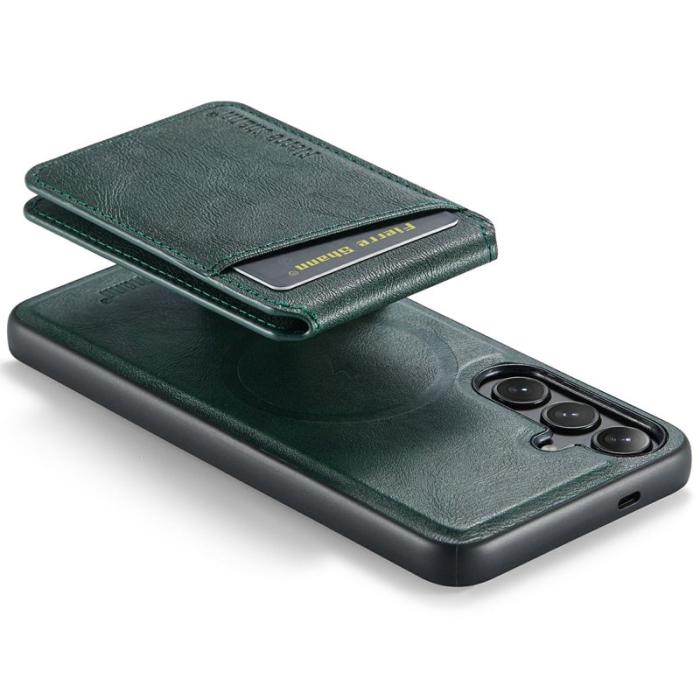 FIERRE SHANN - FIERRE SHANN 025 Fodral för Samsung Galaxy S24 FE Äkta läder - Grön