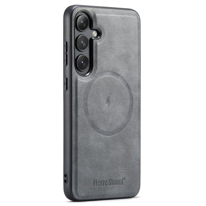 FIERRE SHANN - FIERRE SHANN 025 Fodral för Samsung Galaxy S24+ - Grå PU+TPU