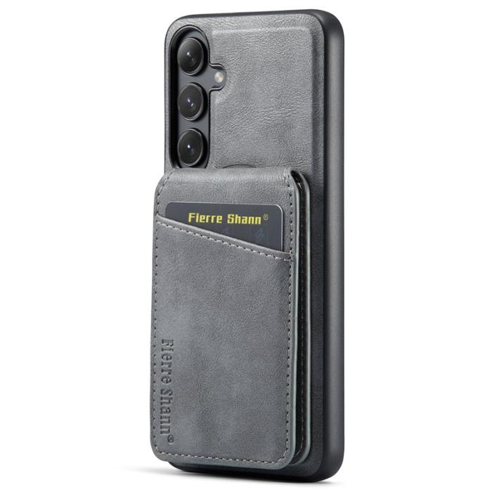 FIERRE SHANN - FIERRE SHANN 025 Fodral för Samsung Galaxy S24+ - Grå PU+TPU