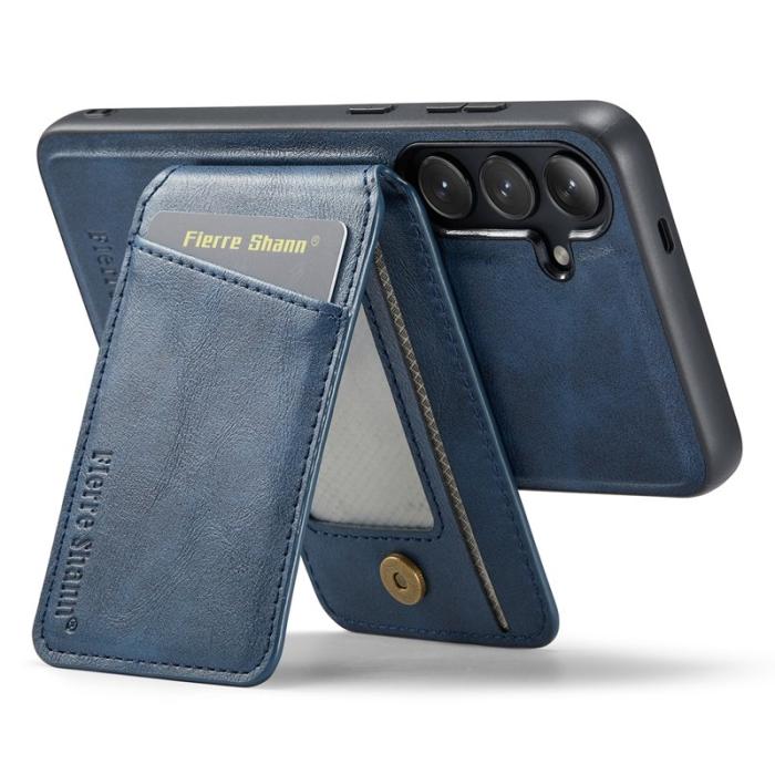 FIERRE SHANN - FIERRE SHANN 025 Fodral för Samsung Galaxy S24 PU+TPU - Blå