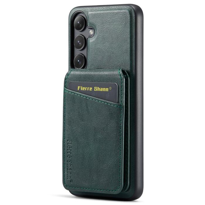 FIERRE SHANN - FIERRE SHANN 025 Fodral för Samsung Galaxy S24+ - PU+TPU - Grön