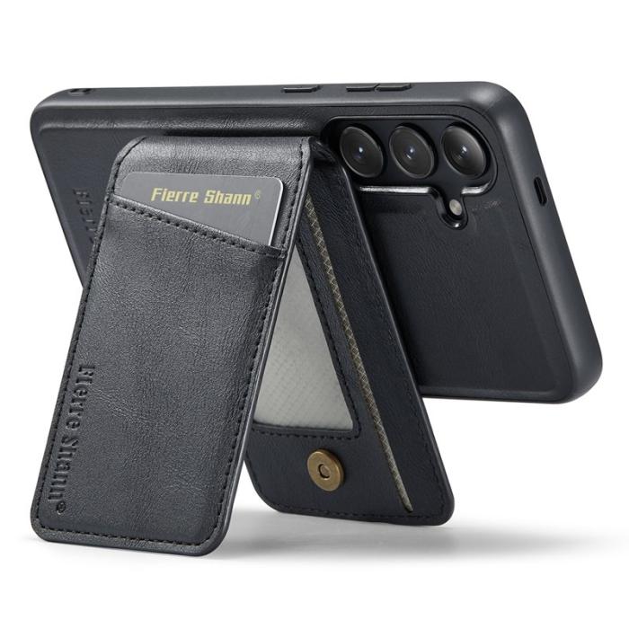 FIERRE SHANN - FIERRE SHANN 025 Fodral för Samsung Galaxy S24 PU+TPU - Svart