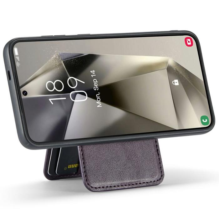 FIERRE SHANN - FIERRE SHANN 025 Fodral för Samsung Galaxy S25+ Äkta läder - Lila