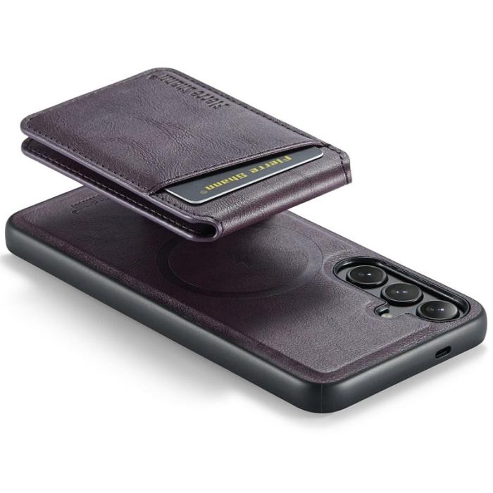 FIERRE SHANN - FIERRE SHANN 025 Fodral för Samsung Galaxy S25+ Äkta läder - Lila