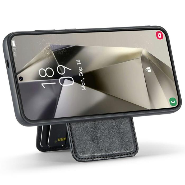 FIERRE SHANN - FIERRE SHANN 025 Fodral för Samsung Galaxy S25+ Äkta läder - Svart