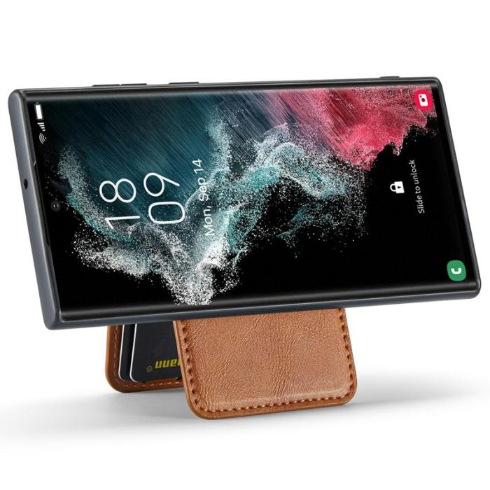 FIERRE SHANN - FIERRE SHANN 025 Fodral för Samsung Galaxy S25 Ultra - Äkta läder - Brun