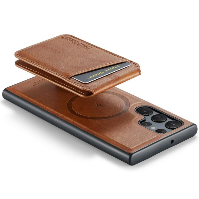 FIERRE SHANN - FIERRE SHANN 025 Fodral för Samsung Galaxy S25 Ultra - Äkta läder - Brun