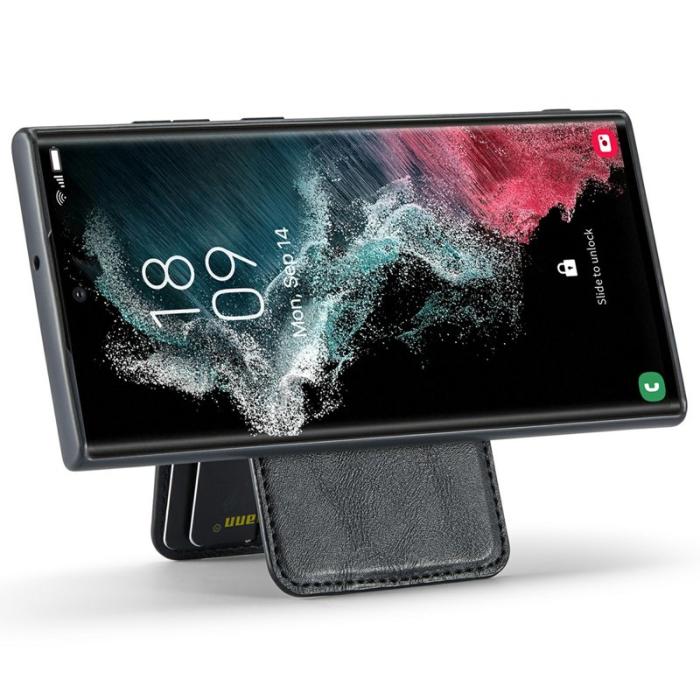 FIERRE SHANN - FIERRE SHANN 025 Fodral för Samsung Galaxy S25 Ultra - Äkta läder - Svart