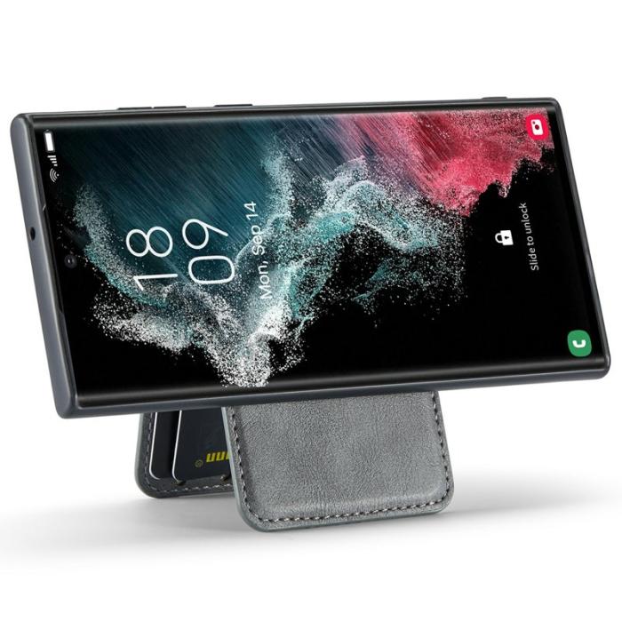 FIERRE SHANN - FIERRE SHANN 025 Fodral för Samsung Galaxy S25 Ultra - Grå Äkta läder