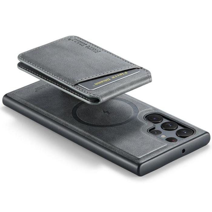 FIERRE SHANN - FIERRE SHANN 025 Fodral för Samsung Galaxy S25 Ultra - Grå Äkta läder