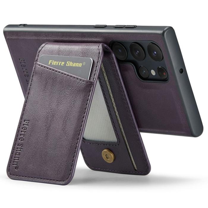 FIERRE SHANN - FIERRE SHANN 025 Fodral för Samsung Galaxy S25 Ultra - Läder - Lila