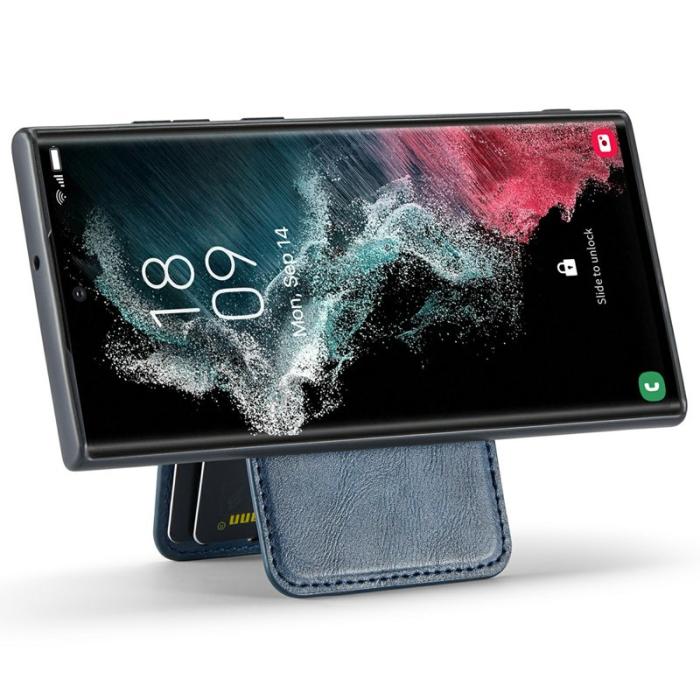 FIERRE SHANN - FIERRE SHANN 025 Fodral för Samsung Galaxy S25 Ultra - Läder + TPU - Blå