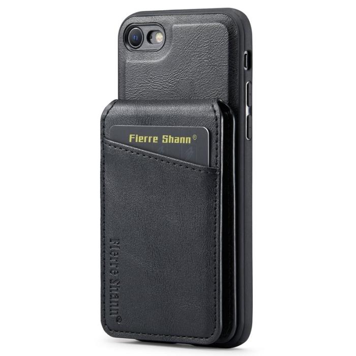 FIERRE SHANN - FIERRE SHANN 025 Fodral i PU+TPU för iPhone 7/8/SE - Svart