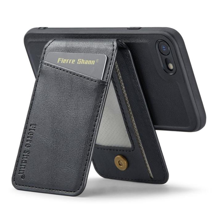 FIERRE SHANN - FIERRE SHANN 025 Fodral i PU+TPU för iPhone 7/8/SE - Svart