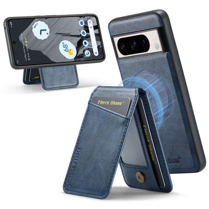 FIERRE SHANN - FIERRE SHANN 025 Google Pixel 8 Pro Fodral PU+TPU - Blå