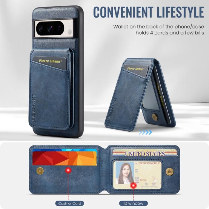 FIERRE SHANN - FIERRE SHANN 025 Google Pixel 8 Pro Fodral PU+TPU - Blå