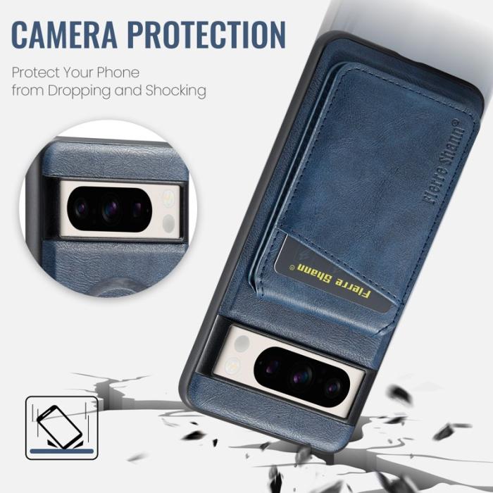 FIERRE SHANN - FIERRE SHANN 025 Google Pixel 8 Pro Fodral PU+TPU - Blå