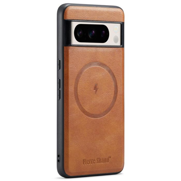 FIERRE SHANN - FIERRE SHANN 025 Google Pixel 8 Pro Fodral PU+TPU - Brun