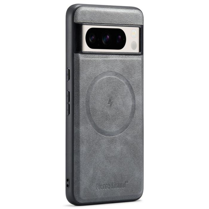 FIERRE SHANN - FIERRE SHANN 025 Google Pixel 8 Pro Fodral PU+TPU - Grå