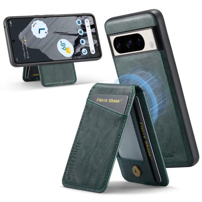 FIERRE SHANN - FIERRE SHANN 025 Google Pixel 8 Pro Fodral PU+TPU - Grön