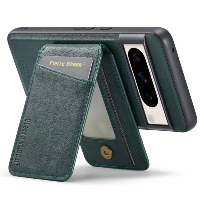 FIERRE SHANN - FIERRE SHANN 025 Google Pixel 8 Pro Fodral PU+TPU - Grön