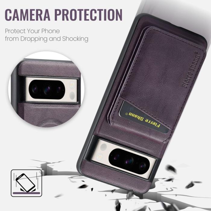 FIERRE SHANN - FIERRE SHANN 025 Google Pixel 8 Pro Fodral PU+TPU - Lila