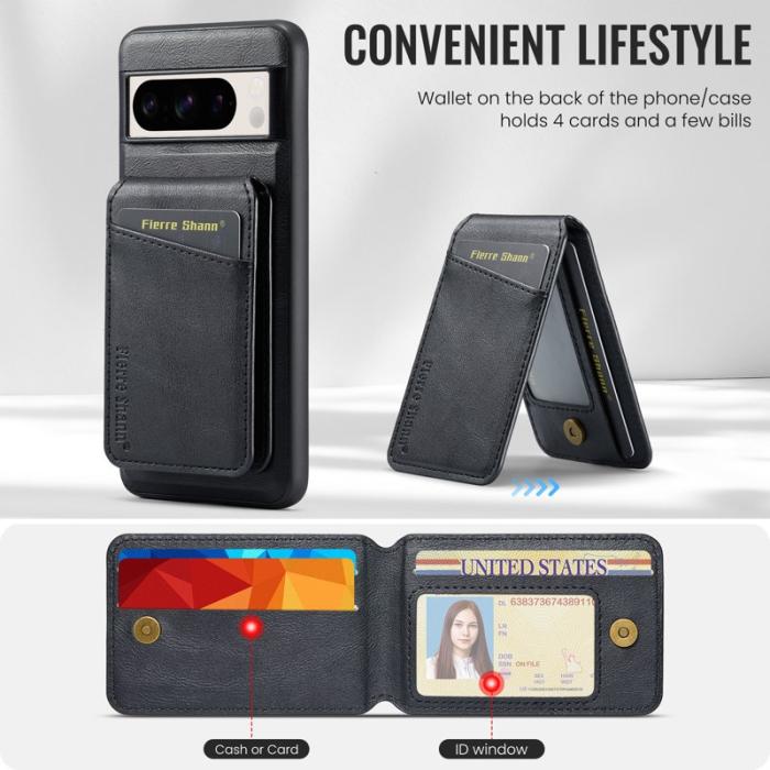 FIERRE SHANN - FIERRE SHANN 025 Google Pixel 8 Pro Fodral PU+TPU - Svart