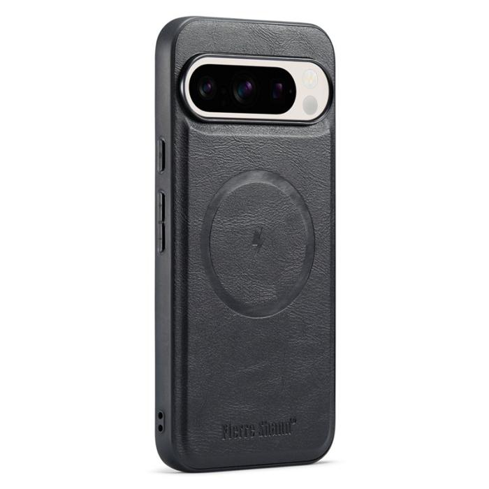 FIERRE SHANN - FIERRE SHANN 025 Google Pixel 9 Pro XL Fodral Äkta läder - Svart