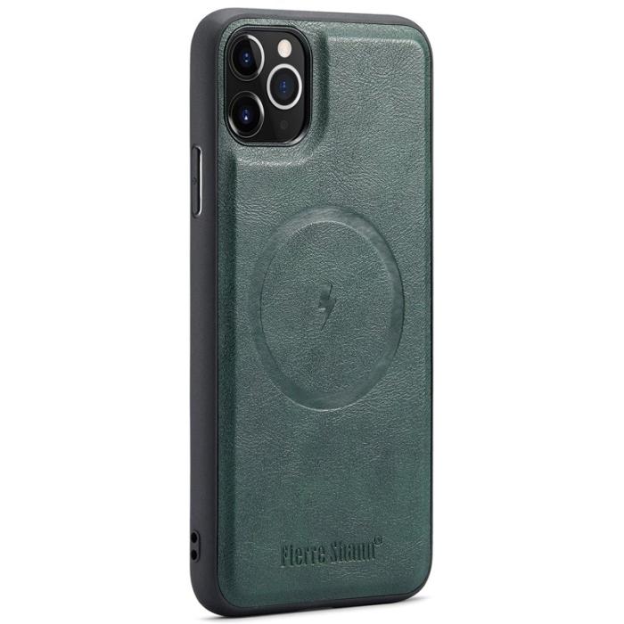 FIERRE SHANN - FIERRE SHANN 025 iPhone 11 Pro Max Fodral Äkta läder - Grön